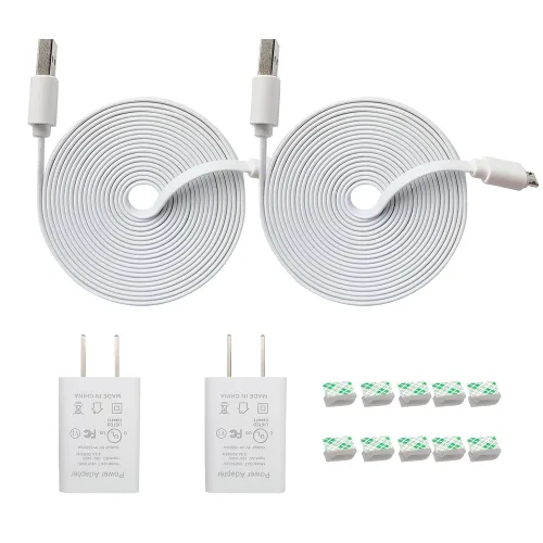 Cargador de cable de extensión de alimentación de 10 pies para Wyze Cam V3/V4/OG/V3 Pro, Blink Mini Pan/Mini, Kasa, Ring Interior, Eufy, SimpliSafe