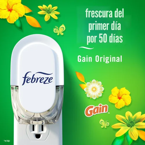 Miniatura 3 de Febreze Ambientador enchufable, repuesto de aceite perfumado que combate el olor, para el hogar, el baño y la cocina, de larga duración, gana brisa