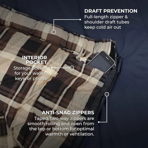 Miniatura 6 de TETON Celsius XL, -25, 20, 0 Degree - Saco de dormir duradero y cálido para adultos y niños. Camping hecho fácil y cálido. Saco de compresión Azul