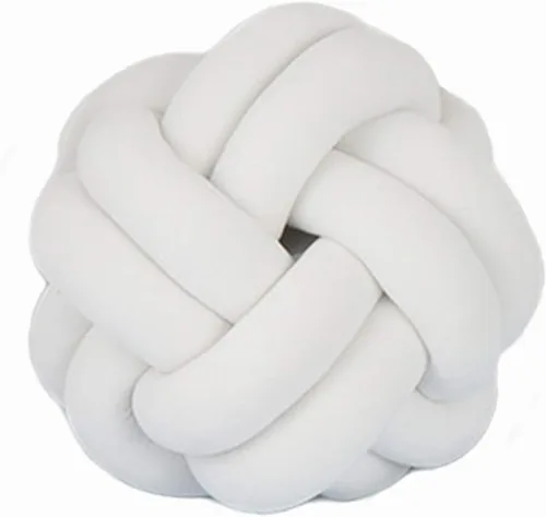 Miniatura 15 de Cyprinus Carpio Elastic Vevet - Almohada de 2 hebras hecha a mano con nudo, cojín de suelo, decoración de bola para el hogar, 10.6 pulgadas (blanco)