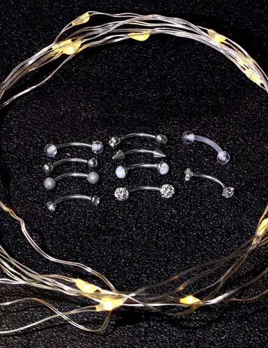 Miniatura 4 de Jenxnjsjo Piercing para cejas, 0.63 onzas, 0.630.390.39 pulgadas, joyería para mujer, diseño de labret vertical, labio, barra curvada, aretes