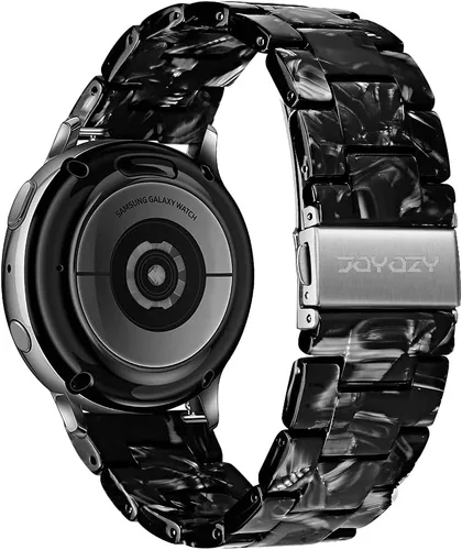 JOYOZY Correas de resina compatibles con Samsung Galaxy Watch 7/6/5/4/FE 1.575 in 1.732 in/Watch 6/4 Classic 1.693 in 1.850 in 1.654 in 1.811 Negro