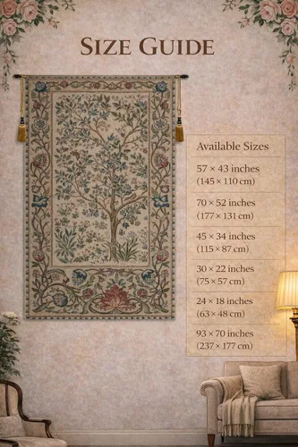 Miniatura 2 de Charlotte Home Furnishings Inc. - Tapiz de Bélgica, pequeño, 22.00 pulgadas x 30.00 pulgadas, William Morris El árbol de la vida, beige