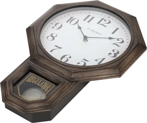 Miniatura 8 de CLXEAST Reloj de Pared de Péndulo, Relojes de Pared de Péndulo Regulador de Escuela Grandes para Decoración de Sala de Estar, Plástico con Acabado