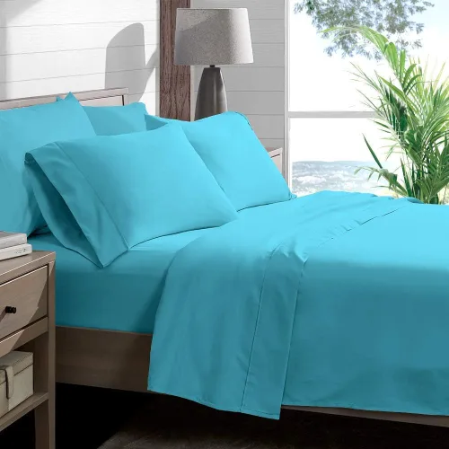 Miniatura 41 de Juego de sábanas de algodón peinado de 1500 TC para colchón de 38 a 17.7 in de profundidad (tamaño doble) Sábanas para cama (trifa, beige)