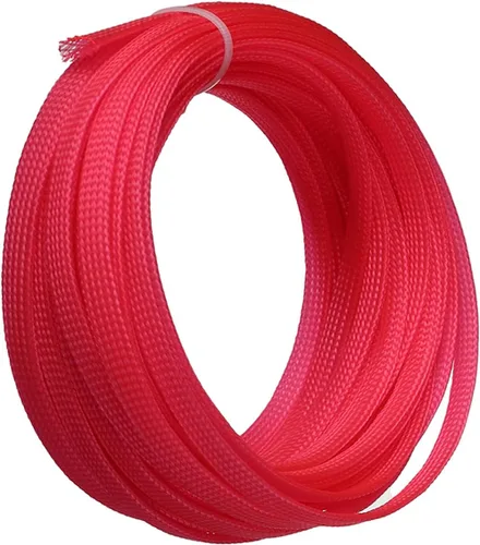Miniatura 5 de Bettomshin 1 funda de organización de cables de 3.28 pies (3.3 ft), protector de cable rosa PET de 1/4 pulgadas de ancho, tubo de telar de alambre