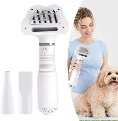 Cepillo secador de pelo para mascotas, soplador de aseo para perros con temperatura ajustable y bajo ruido, peine portátil para secador de pelo de