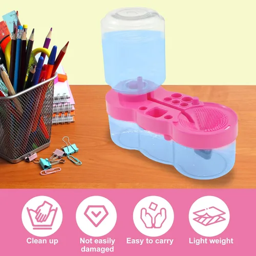 Miniatura 4 de Limpiador de pinceles de pintura mejorado con bandeja de pintura, herramienta de limpieza de pincel de circulación de agua, suministros de pintura