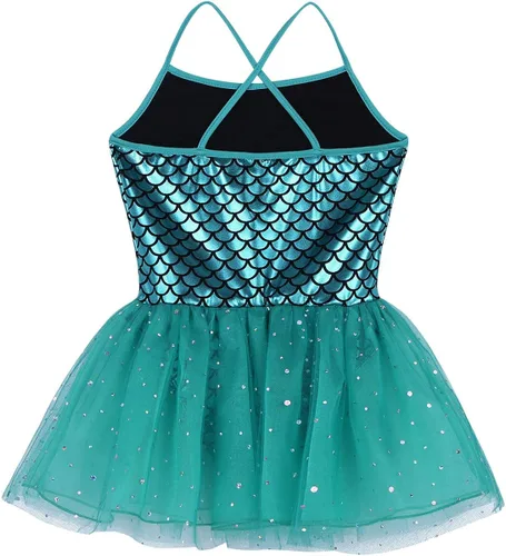 Miniatura 4 de MSemis - Vestido sin mangas con espalda cruzada para ballet y danza, diseño de leotardo para niñas