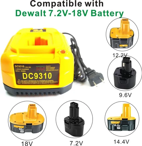 Miniatura 2 de Repuesto para Dewalt 18V DC9310 para 7.2V-18V NiCad NiMh cargador de batería DC9096 DC9098 DC9099 DW9099 DW9057 DW9072 DW9094 DC9091 DC9071 DW9062