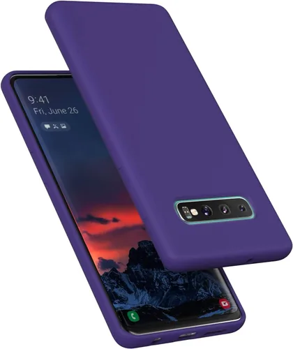 Miniatura 14 de Funda diseñada para Galaxy S10 Plus de 6.4 pulgadas, S10+ de gel de silicona líquida a prueba de golpes, funda de forro de tela de microfibra suave