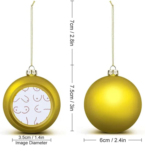 Miniatura 2 de Boobs Funny Shatterproof Matte Christmas Balls for Tree Wreath Home Decor 1PCS