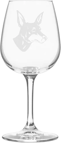 Miniatura 38 de Copa de vino de 12.75 onzas con diseño de perro grabado