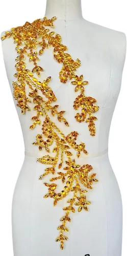Miniatura 26 de PLune Diamantes de imitación acrílicos brillantes hechos a mano en apliques de encaje, cuentas de costura, parches para accesorios para vestido