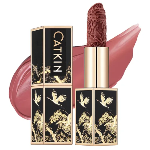 Miniatura 13 de Catkin Lápiz labial semimate hidratante de color de alto impacto infundido con vitamina E y aceite de aguacate, textura suave y sedosa, acabado mate