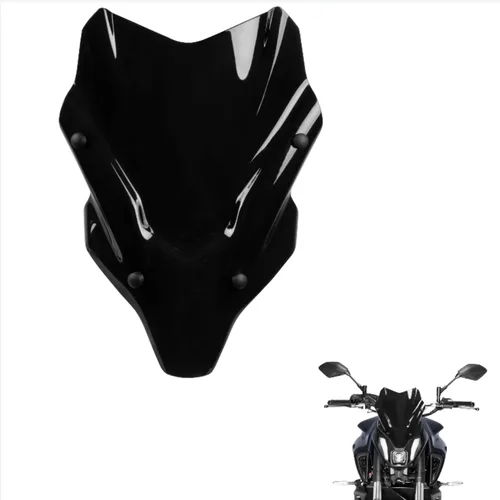Miniatura 2 de Parabrisas de motocicleta para Yamaha MT-07 FZ-07 MT07 FZ07 2021 2022 2023 carenado deflector de parabrisas protector de visera (negro)