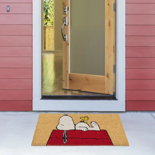 Miniatura 7 de Gertmenian Peanuts Snoopy Coir Felpudo – Tapete de bienvenida de 2 x 3 (paquete de 2), ideal para zonas de alto tráfico en la puerta delantera