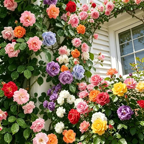Miniatura 4 de 310 semillas de rosas para plantar, flores de vid rosa perennes fragantes para enrejado, valla y cenadores, escalador de jardín de larga floración