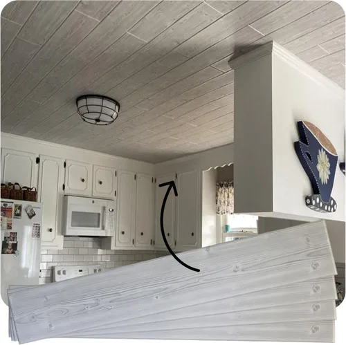 Miniatura 14 de LA Maison Ceilings WP106wg-12 - Tablones de techo de espuma para techo, 39 x 6 pulgadas, gris cálido, paquete de 12 (19.5 pies cuadrados/caja)