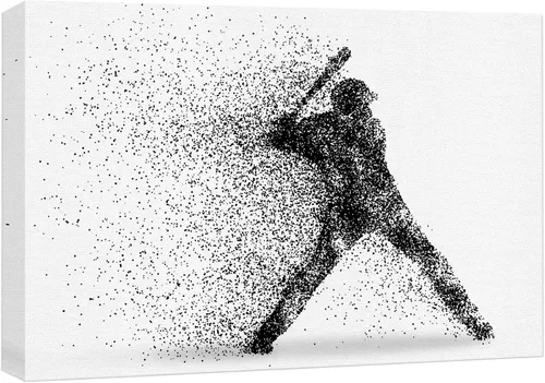 Miniatura 43 de .Wall26, lienzo de pared con pintura de pelota de tenis sobre piso de cancha. Balón de fútbol