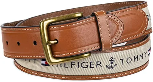Miniatura 22 de Tommy Hilfiger Cinturón casual con incrustaciones de tela para hombre con hebilla clásica del arnés
