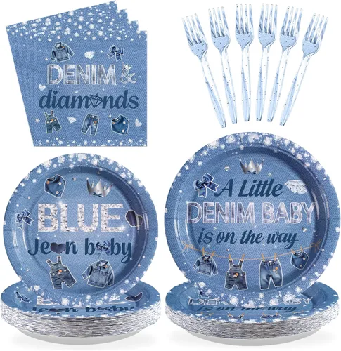 Miniatura 19 de 96 piezas de decoraciones de graduación azules y doradas platos y servilletas desechables de feliz cumpleaños, decoraciones azules y doradas
