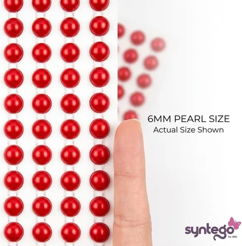 Miniatura 4 de Syntego 200 perlas autoadhesivas de 0.236 pulgadas (0.236 in), calcomanías de perlas con parte trasera plana para manualidades, álbumes de recortes