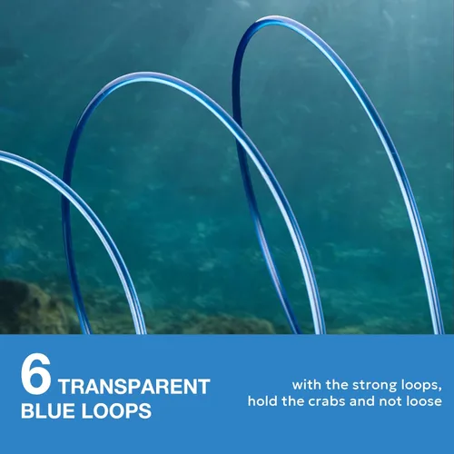 Miniatura 6 de Trampas para cangrejo con 6 bucles, bloque de acero galvanizado de 1 onza, caja rectangular para cangrejo para Dungeness, roca, cangrejo azul