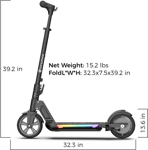 Miniatura 9 de isinwheel Electric Scooter for Kids Ages 6-14, 200W/250W Foldable Kids Electric Scooter with 3 Speeds (5/8/12 Mph), Adjusrable Handerbar, Dual
