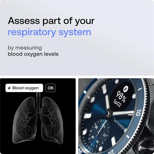 Miniatura 5 de WITHINGS Scanwatch Nova - Reloj inteligente híbrido de salud cardíaca para hombres y mujeres, SPO2, monitoreo de temperatura, sueño, salud Azul