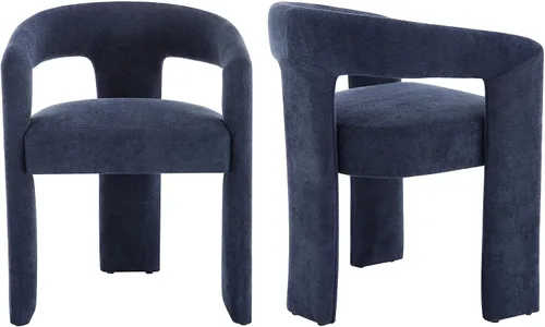 Miniatura 9 de Modern Boucle - Juego de 2 sillas de comedor tapizadas con diseño de barril con brazo, cómodas sillas laterales para cocina, comedor, recepción