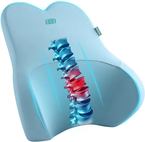 Miniatura 13 de Skechers Almohada lumbar de espuma viscoelástica y refrigerada por aire, almohada de soporte lumbar para oficina, almohada lumbar para silla
