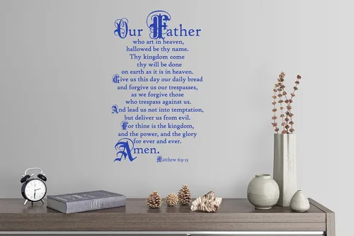 Miniatura 11 de 38"x24" Lord's Prayer Our Father Who Art in Heaven Give Us This Day Our Daily Bread Amen Mateo 6:9-13 - Adhesivo decorativo para pared