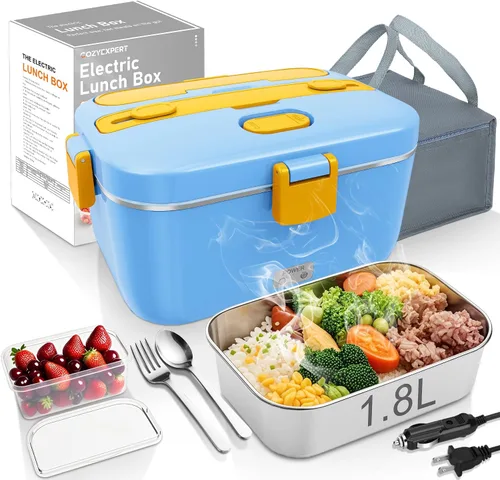 Miniatura 12 de COZYEXPERT Lonchera Eléctrica Portátil Calentadora de Alimentos 100W 1.8L Calentador de Alimentos Portátil para Adultos 12V/24V/110-230V para Negro