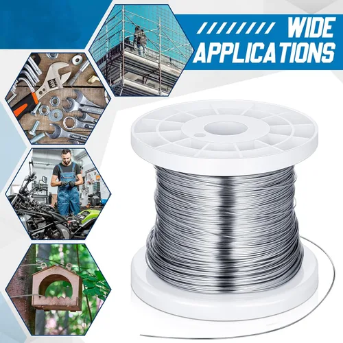 Miniatura 7 de Zonon Alambre de seguridad de acero inoxidable .040, 541 pies / 165 m 304 Alambre de torsión de acero para colgar cuadros Alambre de cuerda de metal
