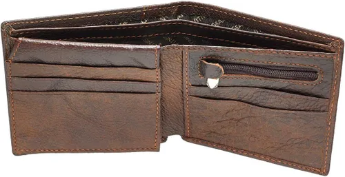 Miniatura 6 de Christian Art Gifts Cartera de cuero genuino para hombre Fuerte y valiente con incrustaciones de latón " Deuteronomio 316 versículo de la Biblia