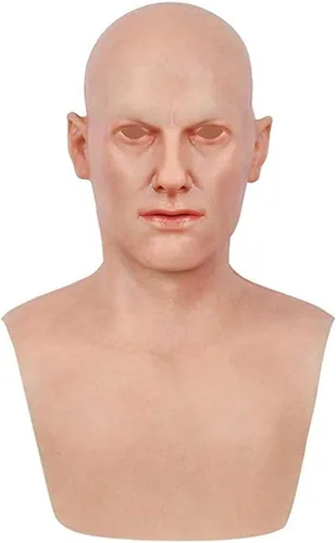 Cubierta realista de silicona para la cabeza de anciano, casco de látex novedoso para Halloween, cosplay, fiesta, baile de máscaras, accesorios