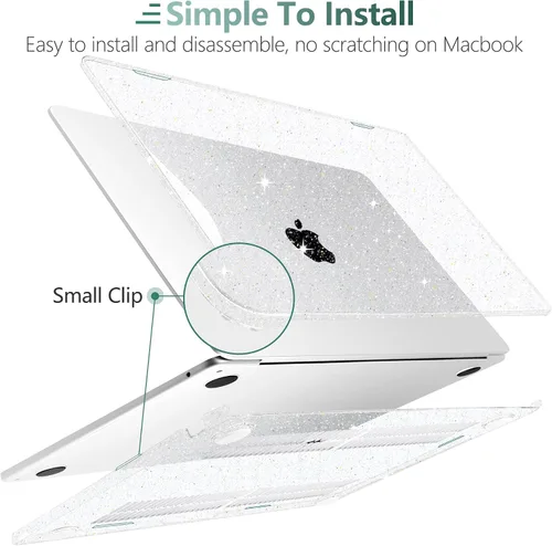 Miniatura 3 de TWOLSKOO Compatible con MacBook Air M4 de 15 pulgadas funda lanzamiento 2025-2023 M4 A3241 M3 A3114 M2 A2941, carcasa rígida de plástico y protector