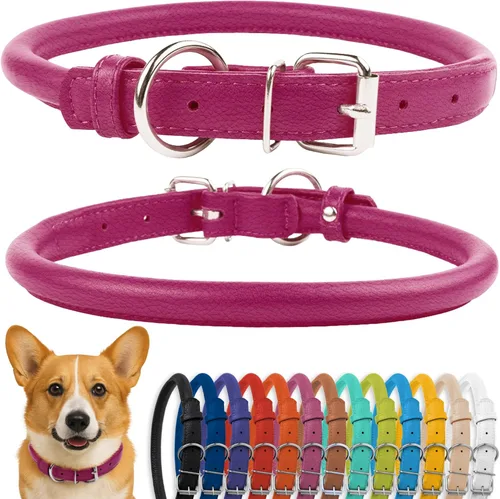 Miniatura 32 de CollarDirect Collar de perro con tachuelas, collares de cuero para mascotas para perros pequeños, medianos y grandes, acolchado suave, marrón, negro