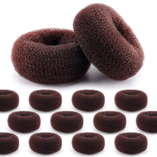 Miniatura 9 de HOFASON Accesorios para hacer bollos – 12 piezas de donas de anillo pequeño para estilo de moño de ballet, moldeadores de calcetines para niños