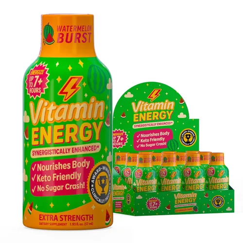 Miniatura 14 de Vitamin Energy Immune+ Extra Strength Energy Shot Army Orange 10 unidades, 260 mg de cafeína natural, vitaminas B, citicolina, té verde, apoyo
