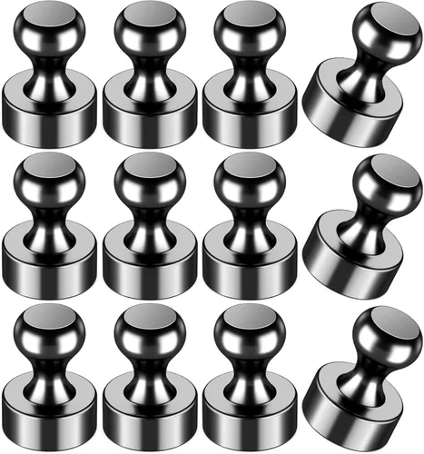 Miniatura 9 de 24 imanes de nevera, imanes para refrigerador, pequeños imanes fuertes, imanes de pizarra blanca para refrigerador, pasadores magnéticos para Negro