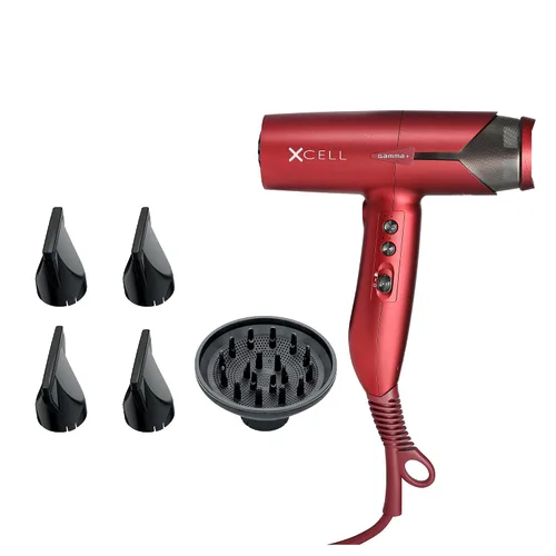 Miniatura 6 de GAMMA+ XCell Professional Ultra-Lightweight Hair Dryer Digital Motor Ionic Technology Whisper Quiet 12 Heat/Speeds Rojo mate