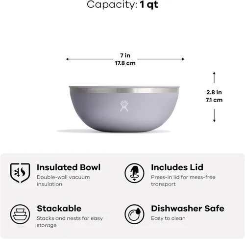 Miniatura 4 de Hydro Flask Outdoor Kitchen Bowl - Stainless Steel Dinnerware Reusable Camping Gear Mess Kit - Dishwasher Safe, BPA-Free, Non-Toxic