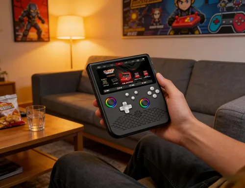 Consola de juegos de mano retro, consola de juegos retro con pantalla IPS HD de 5.0 pulgadas, consola de videojuegos, 64 GB, reproductor de juegos