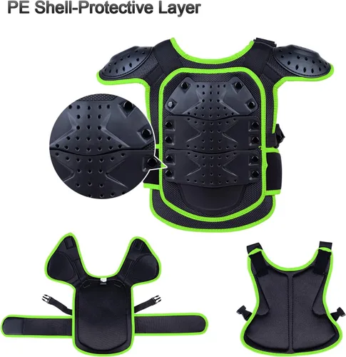 Miniatura 4 de Seahouse Chaleco de armadura de motocicleta para niños, protector de espalda, chaqueta blindada de carreras de calle para hombre+1 bandana al azar