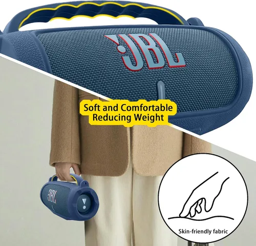 Miniatura 6 de co2CREA Funda de silicona para altavoz Bluetooth portátil impermeable JBL Charge 5, funda suave de viaje portátil con correa para el hombro, funda