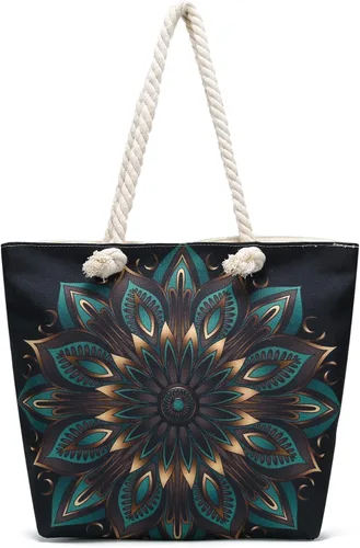 Bolsas de mano con asa de cuerda, bolsa grande con asas de cuerda, lona resistente, reutilizable, bolsa de compras para comestibles, bolsa de playa