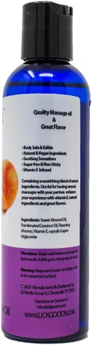 Miniatura 2 de Lick Aceite de masaje con sabor a mango de durazno – Aceite de masaje comestible de mezcla tropical jugosa con vitamina E, ligero deslizamiento