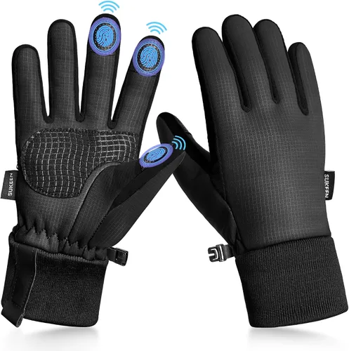 Sukeen Guantes cálidos de invierno para niños y niñas, resistentes al viento, guantes de poliuretano para clima frío de 4 a 14 años, guantes